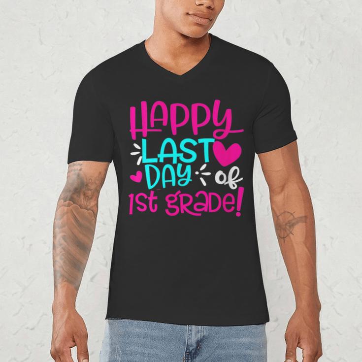 Happy Last Day Of First 1st Grade Teacher Student Graduation Men's V-Neck T-Shirt
