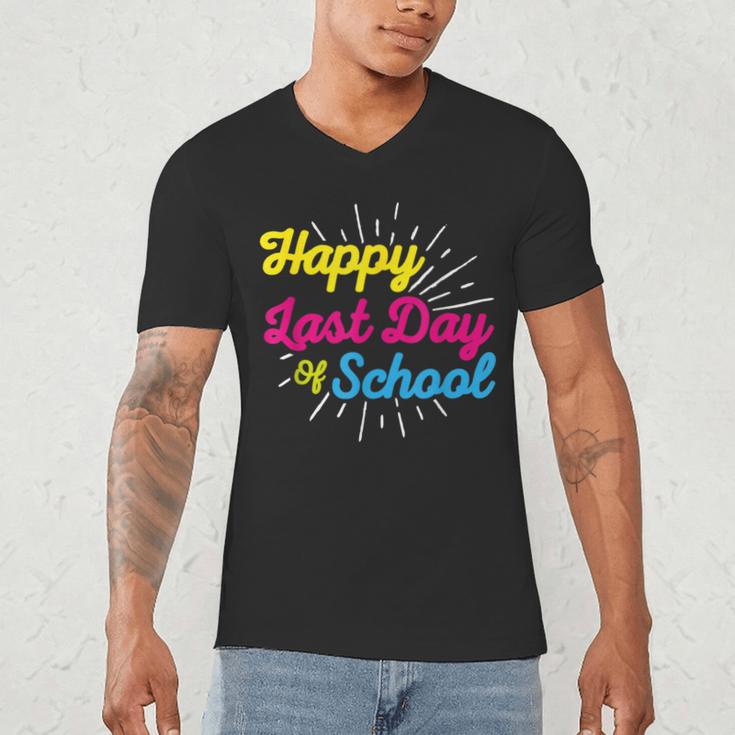 Happy Last Day Of School Graduation Teacher Students Men's V-Neck T-Shirt