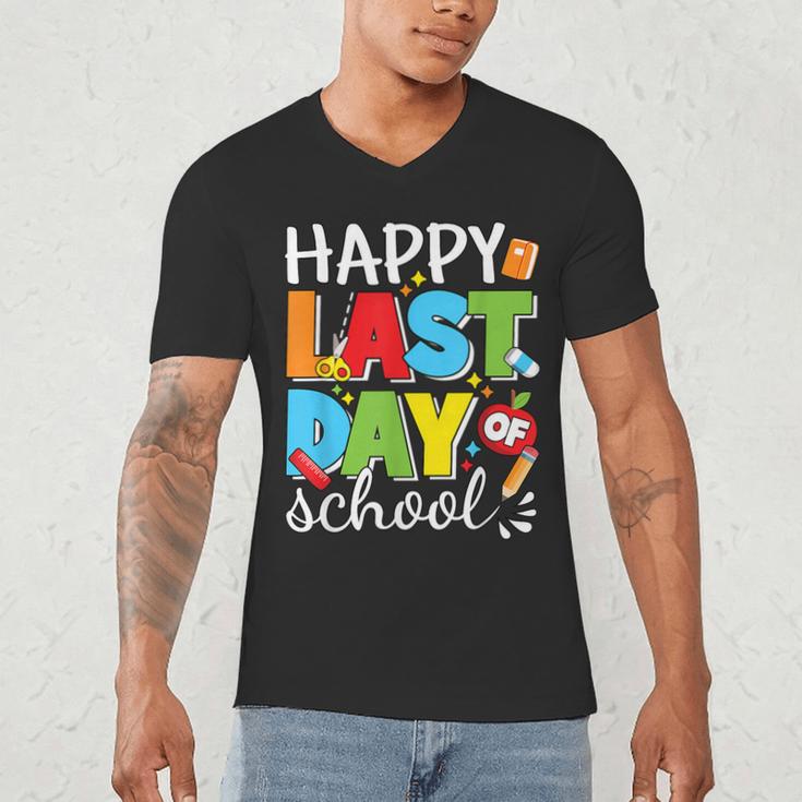 Happy Last Day Of School Teacher Student Graduation Men's V-Neck T-Shirt
