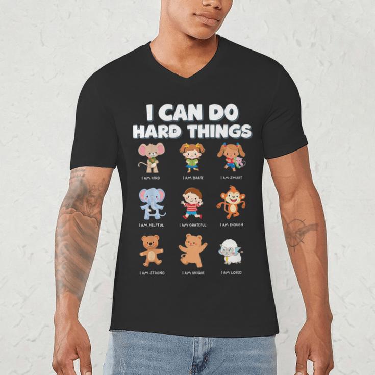 I Can Do Hard Things Children's Book Characters Men's V-Neck T-Shirt