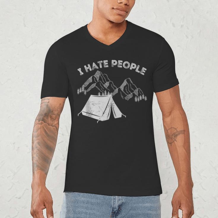 I Hate People Introvert Sarcastic I Love Camping Men's V-Neck T-Shirt