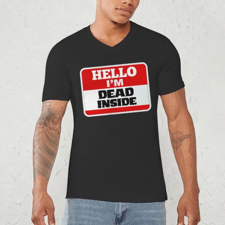 Hello I'm Dead Inside Name Tag Sarcastic Introvert Men's V-Neck T-Shirt