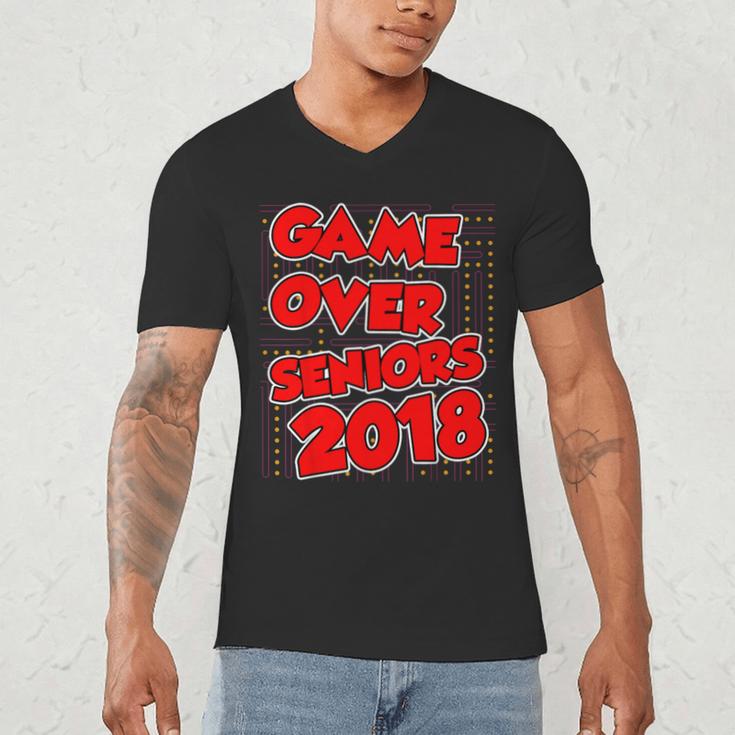 High School Graduation Tshirt Game Over Senior Class Of 2018 Men's V-Neck T-Shirt