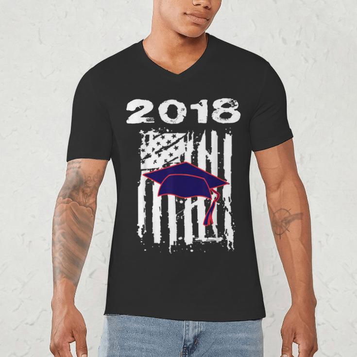 High School GraduationShirt Flag College Graduation Men's V-Neck T-Shirt