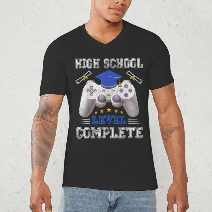 High School Level Complete Class Of 2025 Graduation Men's V-Neck T-Shirt