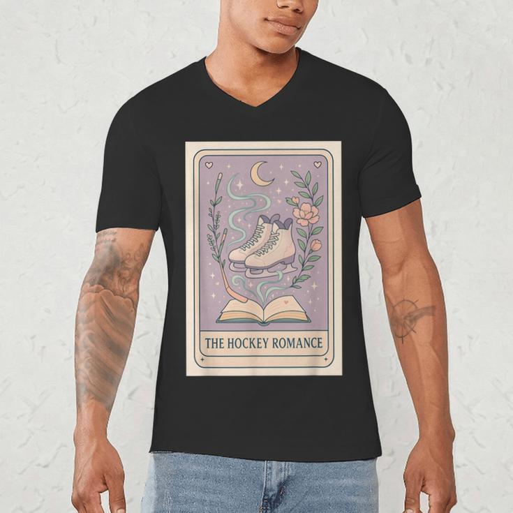 Hockey Romance Tarot Card Books Reader Cozy Reading Men's V-Neck T-Shirt Hockey Romance Tarot Card Books Reader Cozy Reading Men's V-Neck T-Shirt