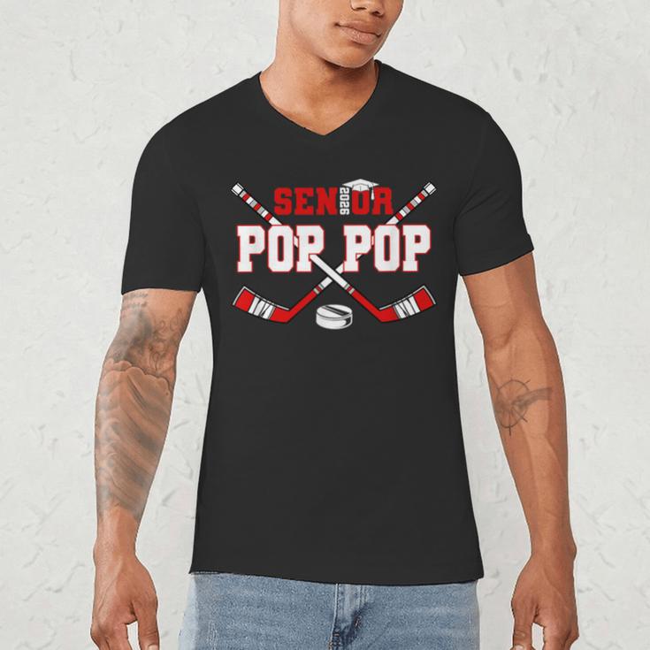 Hockey Senior Pop Pop Graduation Class Of 2026 Kids Men's V-Neck T-Shirt