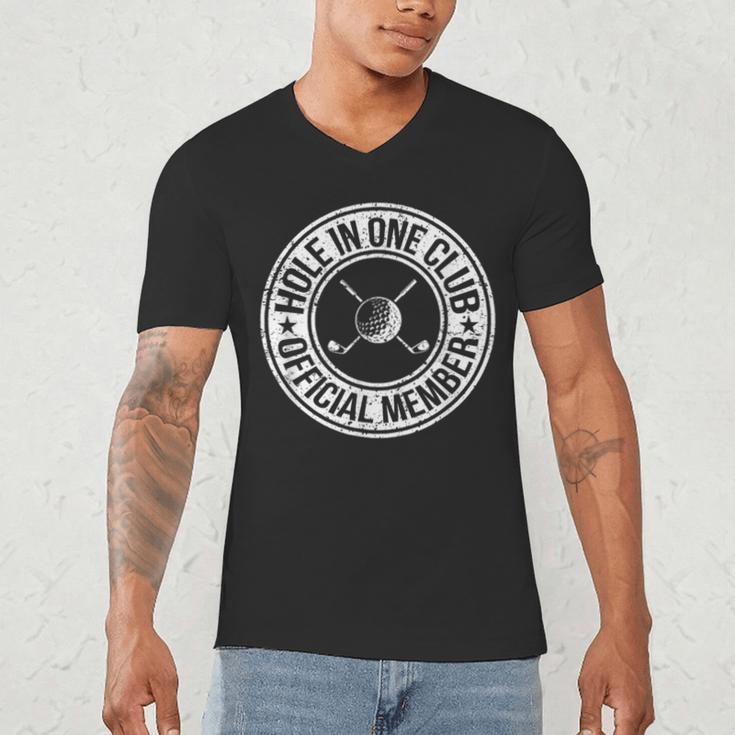 Hole In One Golf Dad & Cart Golfer Men's V-Neck T-Shirt