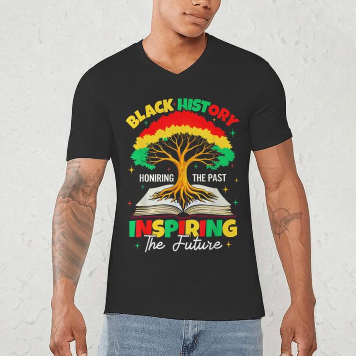 Honoring Past Inspiring Future History Month Book Tree Men's V-Neck T-Shirt