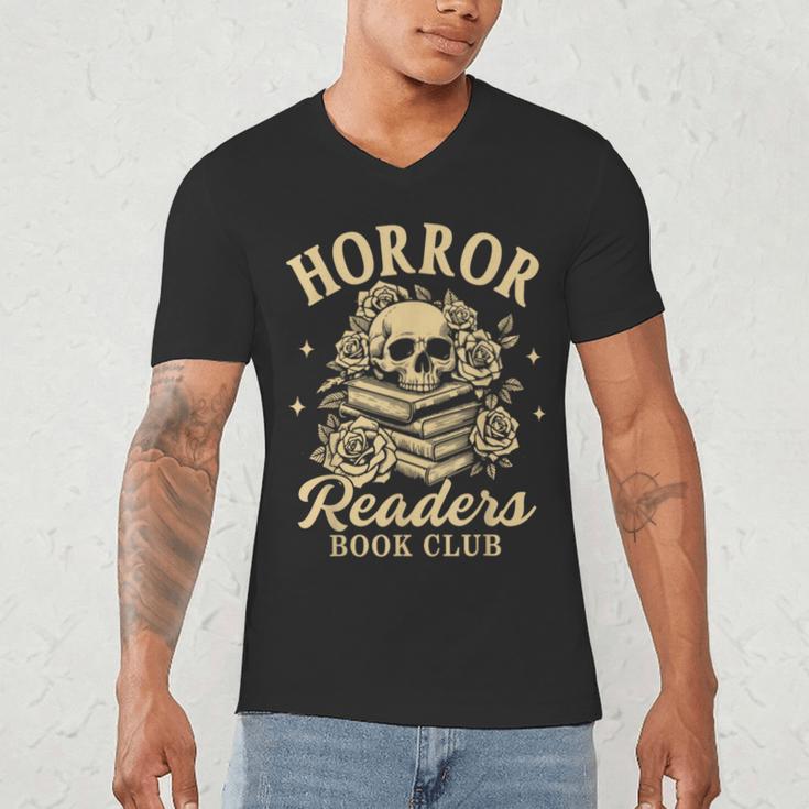 Horror Reading Spooky Vibes Bookish Horror Readers Book Club Men's V-Neck T-Shirt Horror Reading Spooky Vibes Bookish Horror Readers Book Club Men's V-Neck T-Shirt