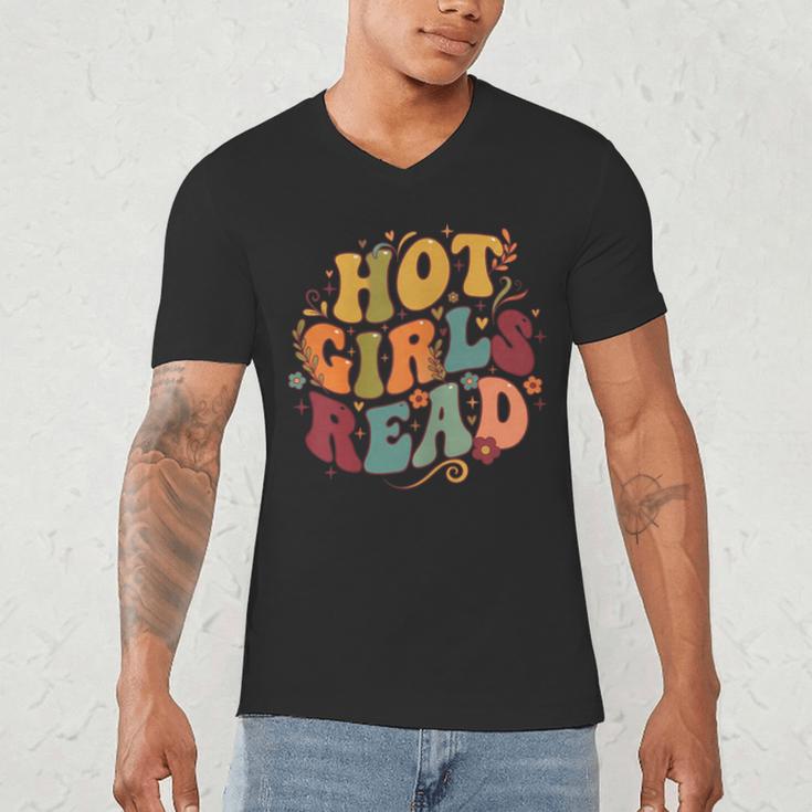 Hot Girls Read Aesthetic Book Lover Reading Men's V-Neck T-Shirt