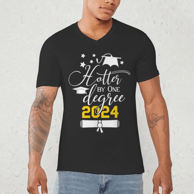 Hotter By One Degree Senior 2024 Class Of 2024 Graduation Men's V-Neck T-Shirt