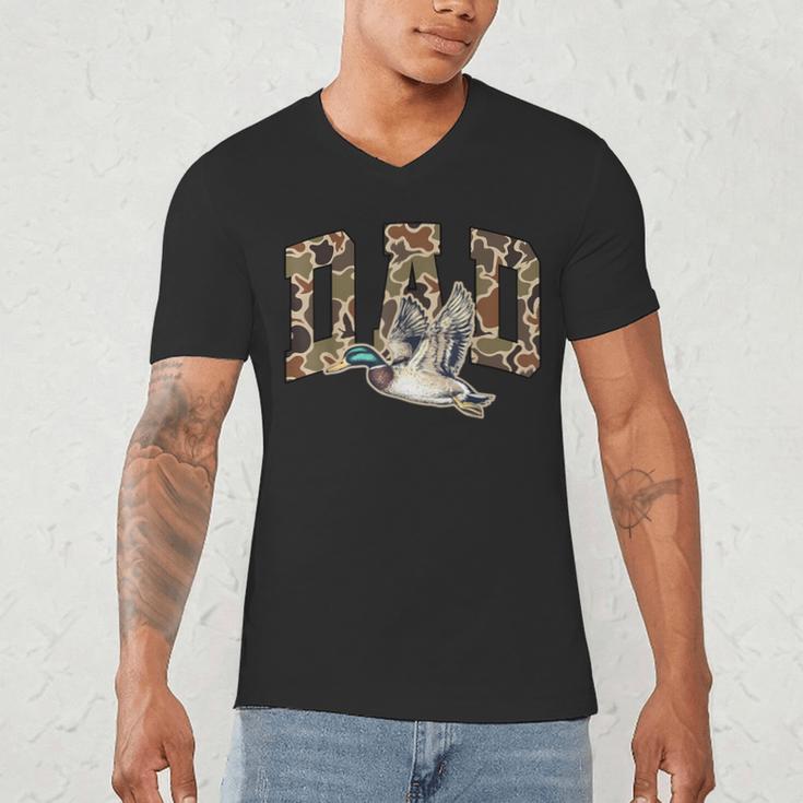 Hunting Dad Duck Camouflage Camo Preppy Camo Dad Camo Men's V-Neck T-Shirt