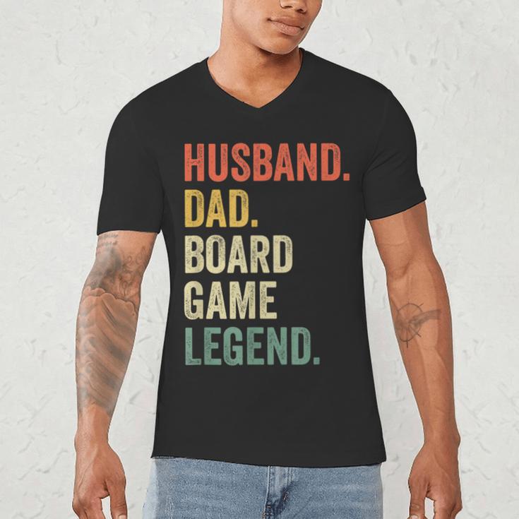 Husband Dad Board Game Night Legend Father Vintage Men's V-Neck T-Shirt Husband Dad Board Game Night Legend Father Vintage Men's V-Neck T-Shirt