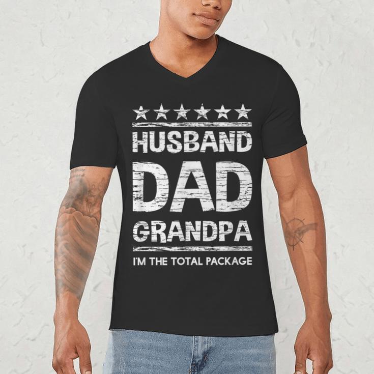 Husband Dad Grandpa Shirt For Him Men's V-Neck T-Shirt
