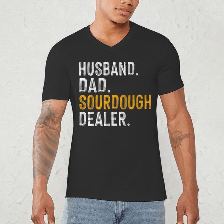Husband Dad Sourdough Dealer Sourdough Baker Men's V-Neck T-Shirt