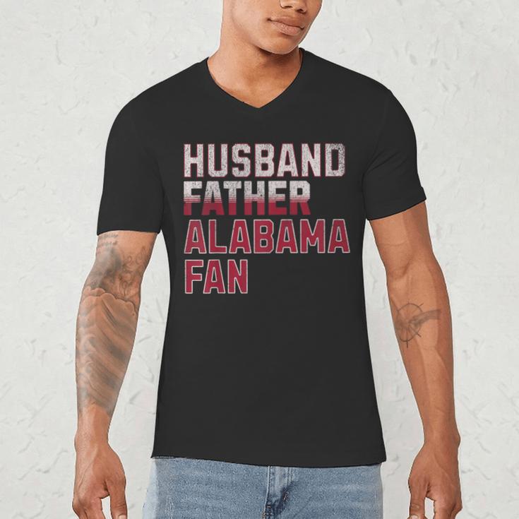 Husband Father Alabama Fan Fathers Day Alabama Dad Men's V-Neck T-Shirt