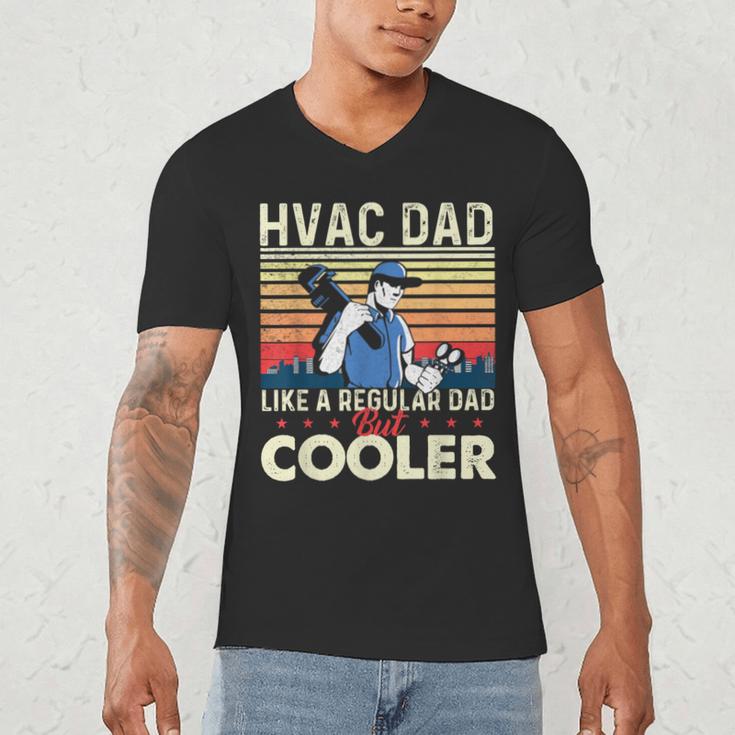 HVAC Dad Like A Regular Dad HVAC Technician AC Repairman Men's V-Neck T-Shirt