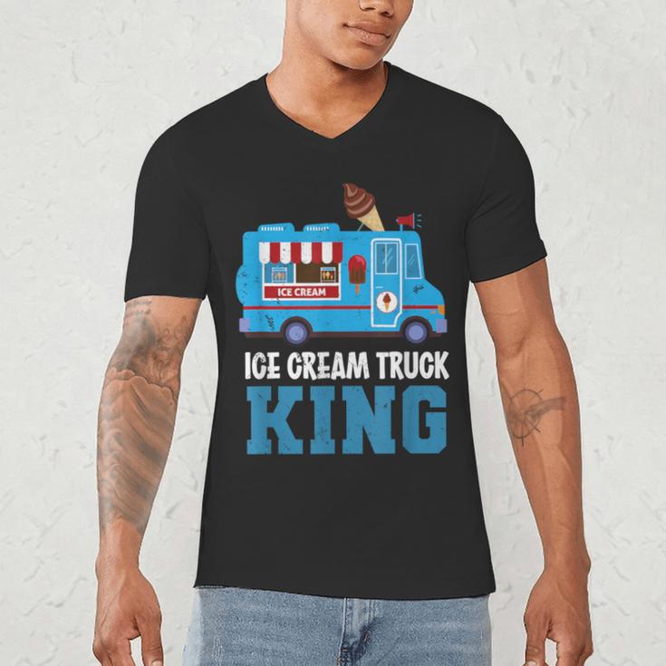 Ice Cream Truck King Nostalgia Summer Ice Cream Truck Driver Men's V-Neck T-Shirt Ice Cream Truck King Nostalgia Summer Ice Cream Truck Driver Men's V-Neck T-Shirt