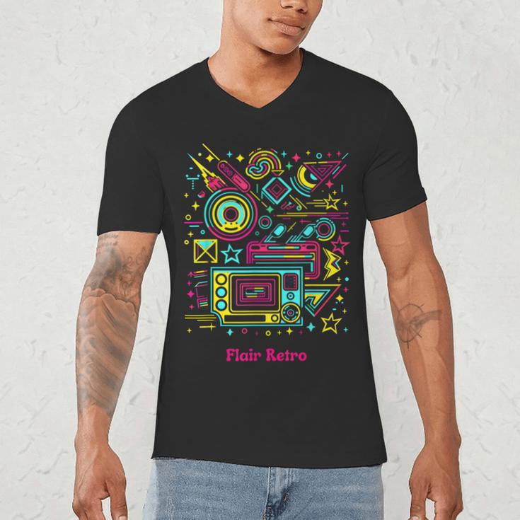 Iconic Nostalgia Vintage Graphic Men's V-Neck T-Shirt