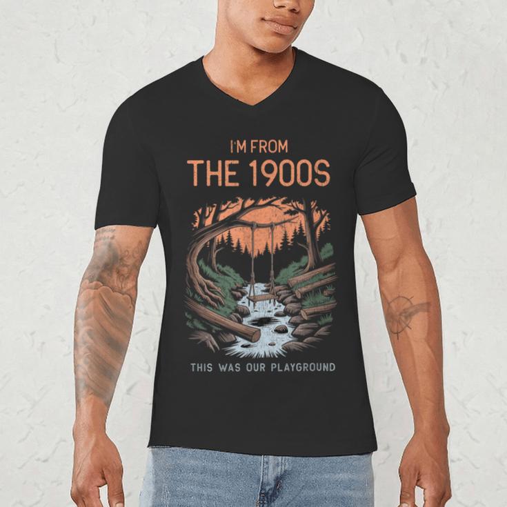 I'm From The 1900s This Was Our Playground Retro Men's V-Neck T-Shirt