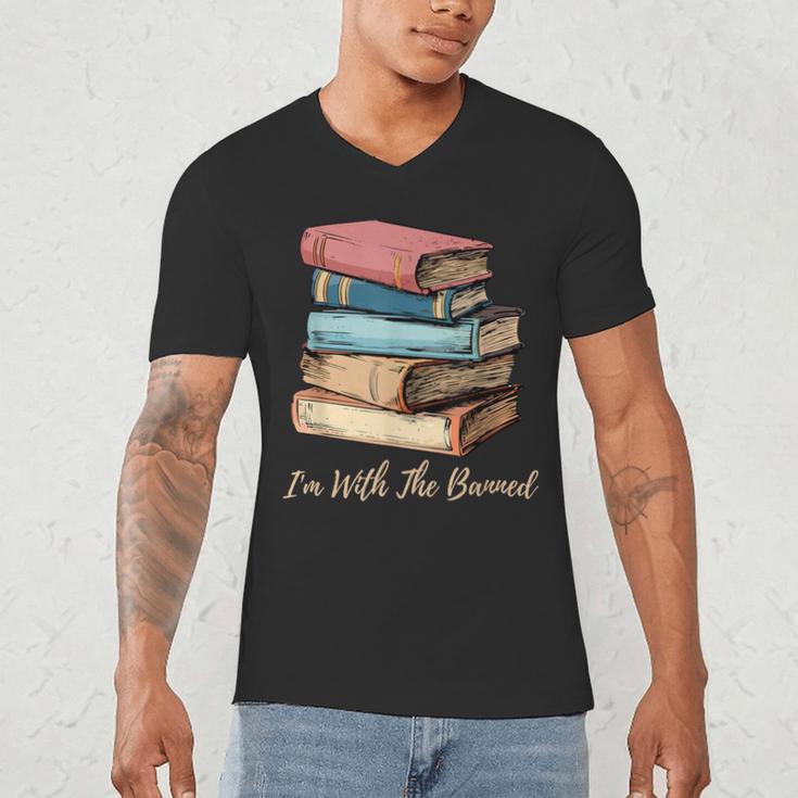 I'm With The Banned Read Banned Books Bookworm Men Women Men's V-Neck T-Shirt