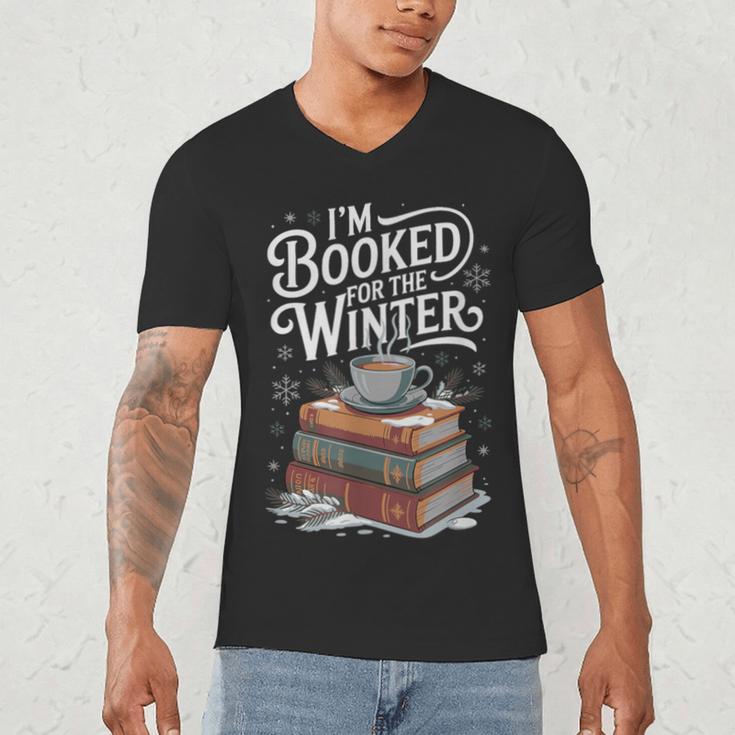 I'm Booked For The Winter Book Lover Men's V-Neck T-Shirt I'm Booked For The Winter Book Lover Men's V-Neck T-Shirt