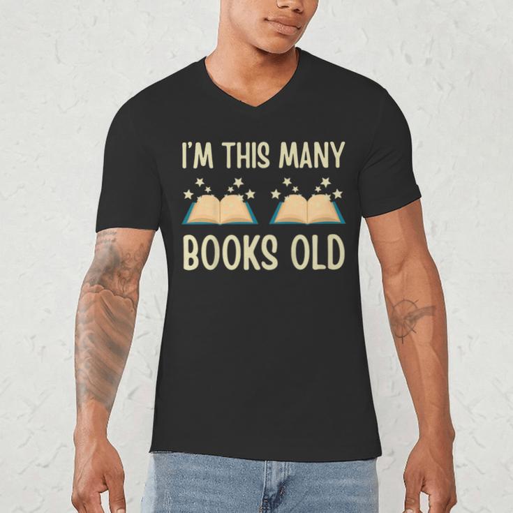 I'm This Many Books Old Read Book 2nd Birthday 2 Years Old Men's V-Neck T-Shirt