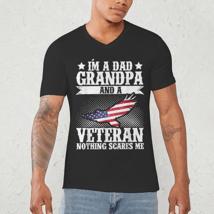 I'm A Dad Grandpa And A Veteran US Flag Veterans Day Men's V-Neck T-Shirt I'm A Dad Grandpa And A Veteran US Flag Veterans Day Men's V-Neck T-Shirt