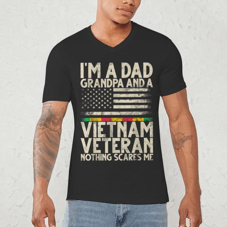 I'm A Dad Grandpa And A Vietnam Veteran Nothing Scares Me Men's V-Neck T-Shirt I'm A Dad Grandpa And A Vietnam Veteran Nothing Scares Me Men's V-Neck T-Shirt
