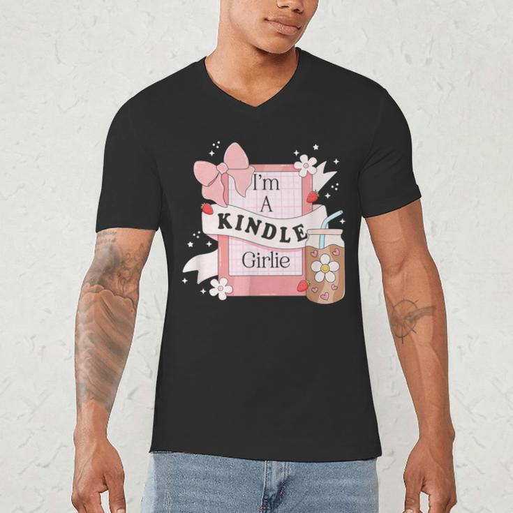 I'm A Kindle Girlie Book Lover Bookish Men's V-Neck T-Shirt