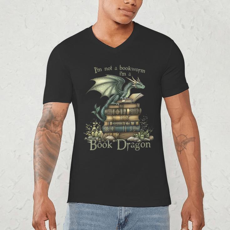 I'm Not A Bookworm I'm A Book Dragon Men's V-Neck T-Shirt