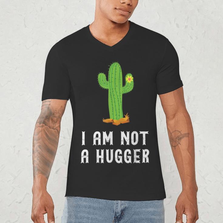 I'm Not A Hugger Cactus Not a Hugger Introvert Cute Men's V-Neck T-Shirt