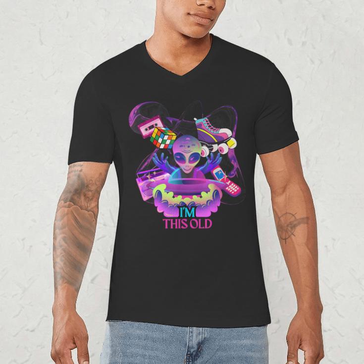 I’m This Old Retro 80s Nostalgia Alien Men's V-Neck T-Shirt I’m This Old Retro 80s Nostalgia Alien Men's V-Neck T-Shirt