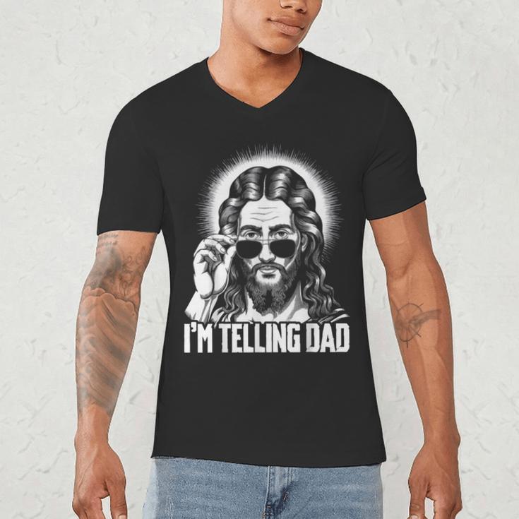 I'm Telling Dad Jesus Men's V-Neck T-Shirt