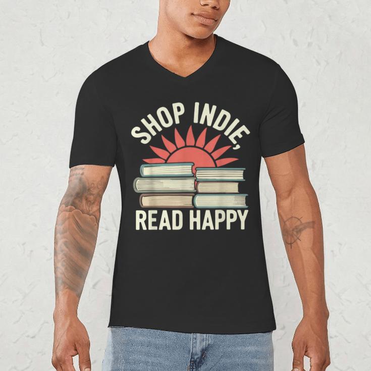 Independent Bookstore Fans Shop Local Literary Community Men's V-Neck T-Shirt Independent Bookstore Fans Shop Local Literary Community Men's V-Neck T-Shirt