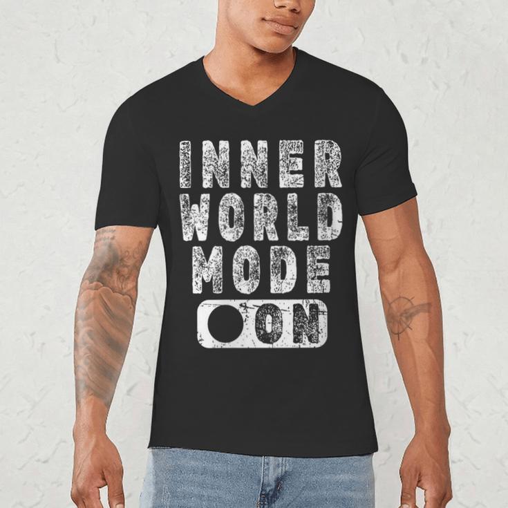 Inner World Mode On Introvert Saying Men's V-Neck T-Shirt