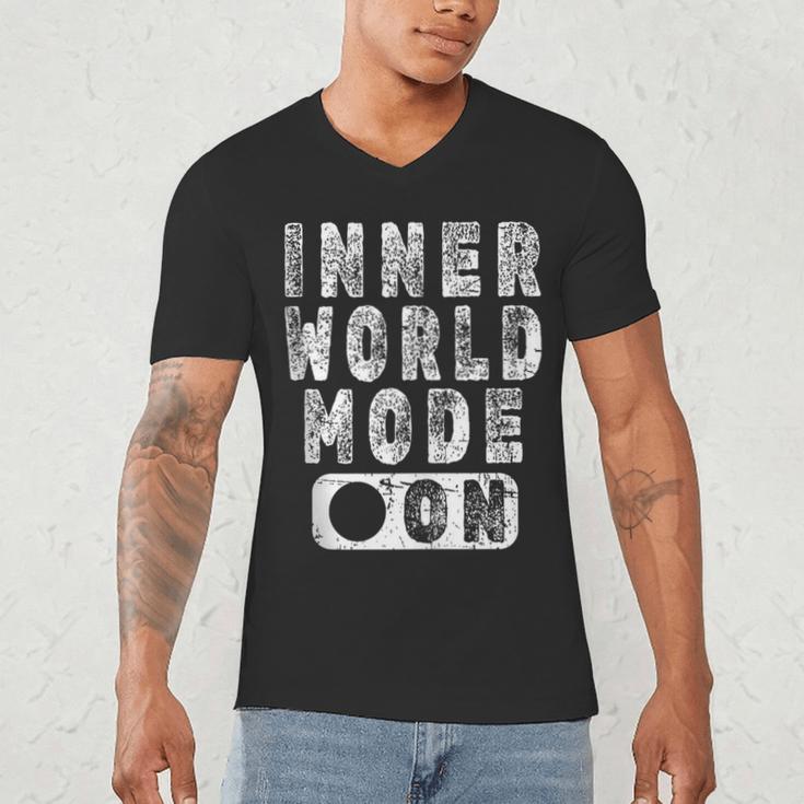 Inner World Mode On Introvert Saying Men's V-Neck T-Shirt