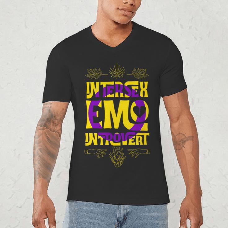 Intersex Emo Introvert Pride Trendy Mystic Teen Goth Style Men's V-Neck T-Shirt
