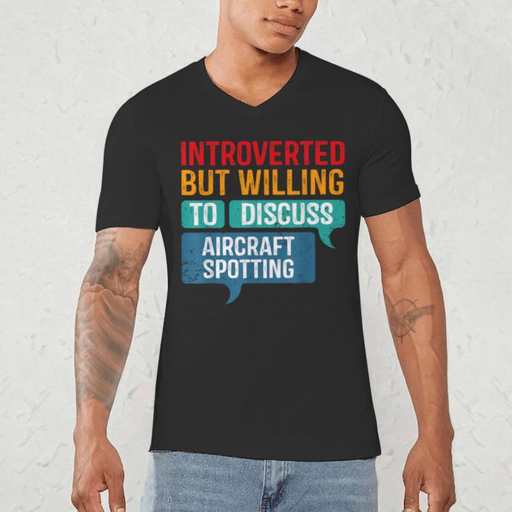 Introvert Aircraft Spotting Lovers Men & Women Men's V-Neck T-Shirt