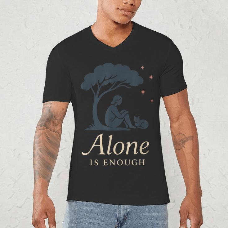 Introvert Alone Is Enough Social Battery Low Antisocial Men's V-Neck T-Shirt