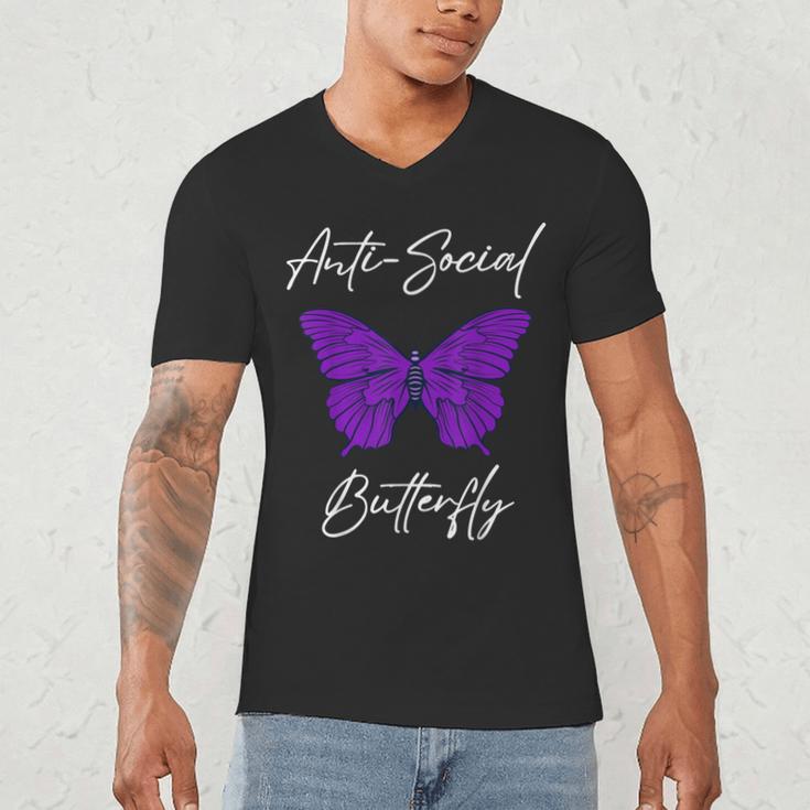 Introvert Antisocial Butterfly For Women Men Men's V-Neck T-Shirt Introvert Antisocial Butterfly For Women Men Men's V-Neck T-Shirt