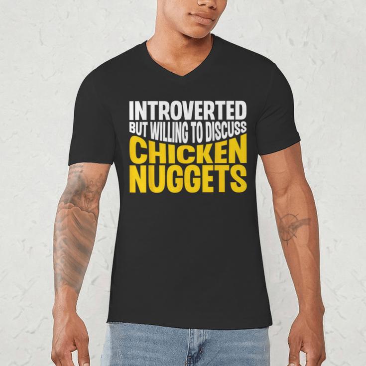Introvert Antisocial Chicken Nugget Lover Foodie Men's V-Neck T-Shirt