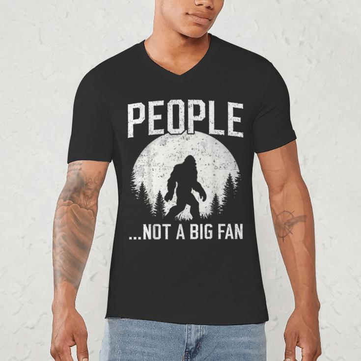 Introvert Bigfoot People Not A Big Fan Dad Joke Men's V-Neck T-Shirt