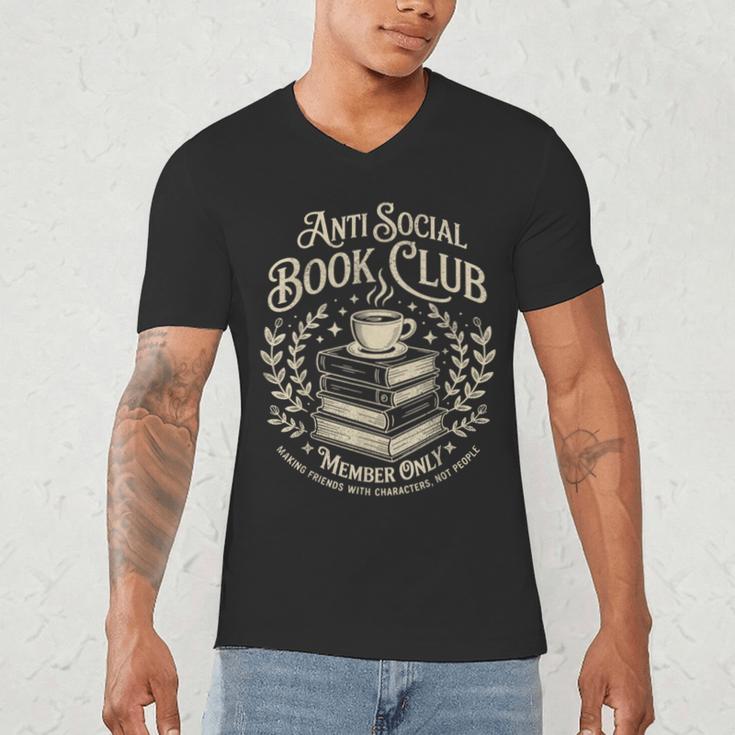 Introvert Books Club Member Coffee Book Lovers Vintage Men's V-Neck T-Shirt