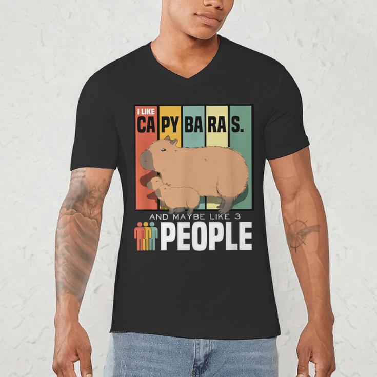 Introvert Capybara Rodent Animal Lover Antisocial Retro Men's V-Neck T-Shirt Introvert Capybara Rodent Animal Lover Antisocial Retro Men's V-Neck T-Shirt