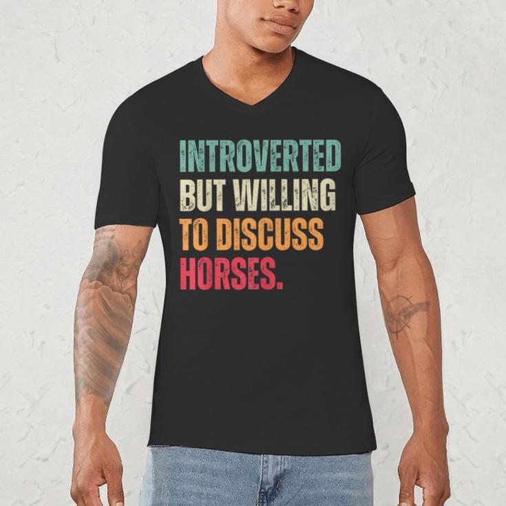 Introvert Cute Horse Lover Horse Riding Equestrian Men's V-Neck T-Shirt Introvert Cute Horse Lover Horse Riding Equestrian Men's V-Neck T-Shirt
