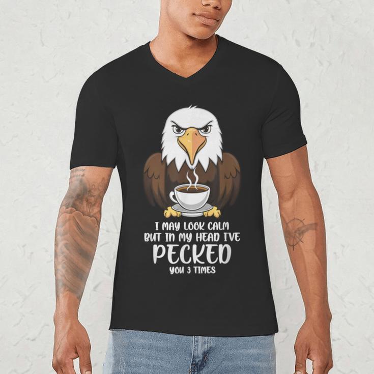 Introvert Eagle And Coffee Lovers Men's V-Neck T-Shirt Introvert Eagle And Coffee Lovers Men's V-Neck T-Shirt