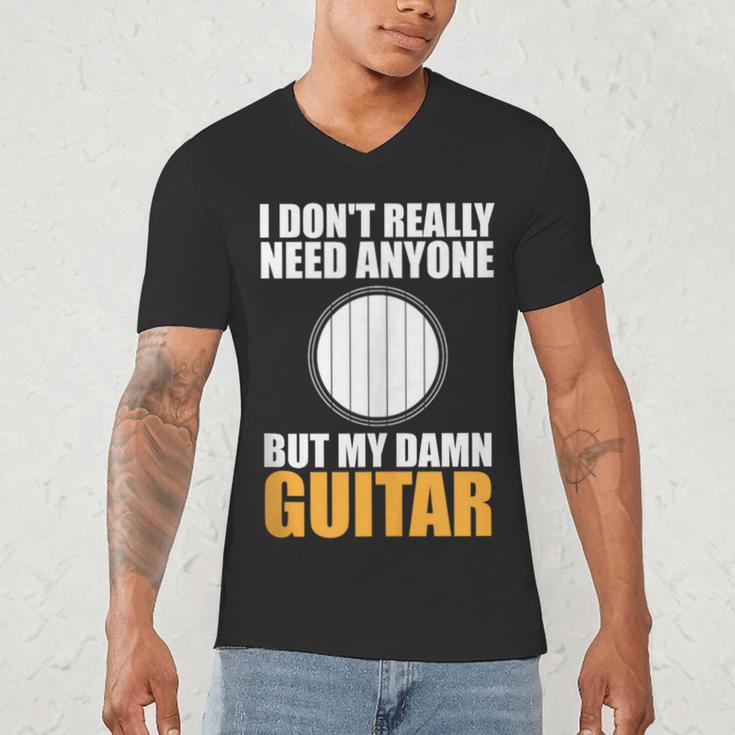 Introvert Guitarist Only Need Guitar Enjoy Acoustic Music Men's V-Neck T-Shirt Introvert Guitarist Only Need Guitar Enjoy Acoustic Music Men's V-Neck T-Shirt