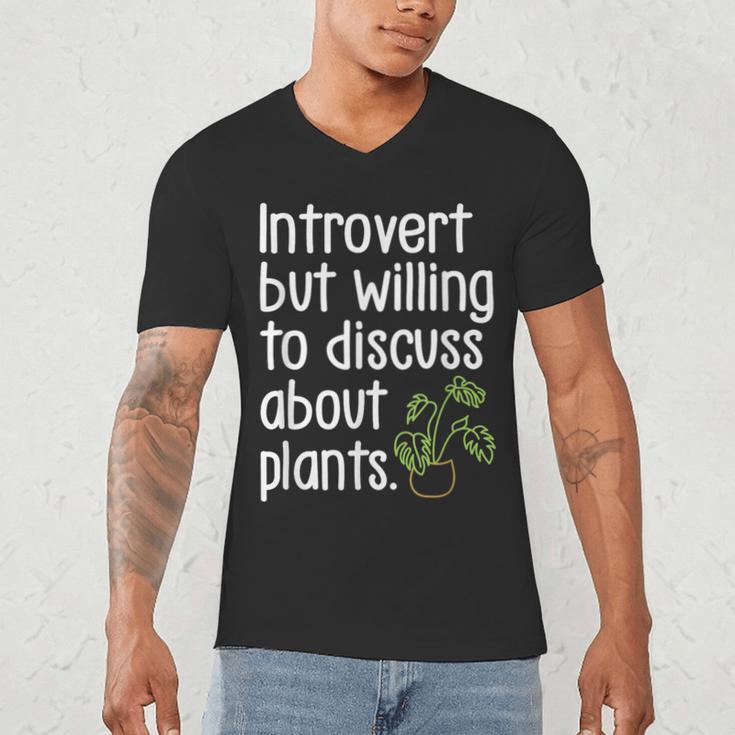 Introvert Humorous Plant Lover Gardening Men's V-Neck T-Shirt